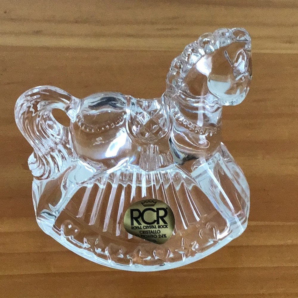 Rock Cristal Rock 24% mini rocking horse figurine